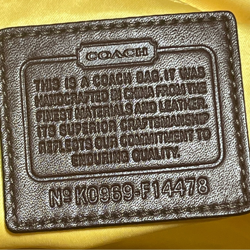 Coach Brown and White Signature Bag - Picture 9 of 13